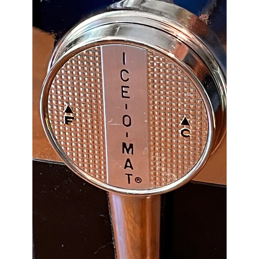 Vintage Ice-O-Mat Hand Crank Ice Crusher Retro‎ Barware Black Chrome